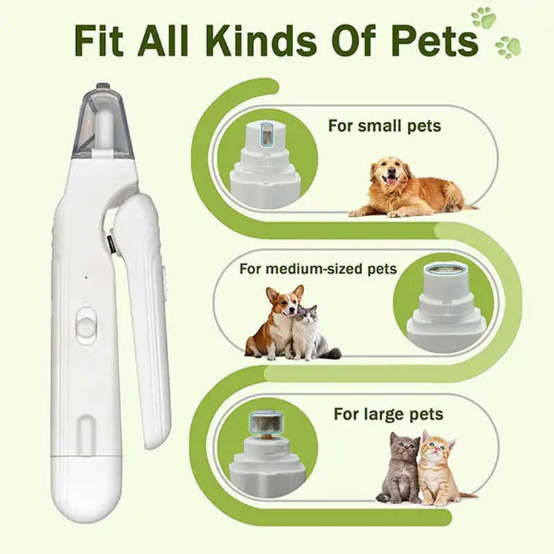 LINKEVAP 2-In-1 Pet Nail Clipper & Grinder Set - Ultra Quiet Rechargeable Dog & Cat Paw Trimmer, Suitable for All Size Pets' Toes and Claws