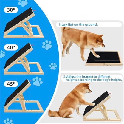Dog Nail Scratch Board - with Treat Draw- Dog Scratch Pad for Nails – Durable Wooden Nail Filing Board with Treat Drawer (All Breeds, Adjustable)