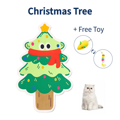 Indoor Self-Adhesive Felt Cat Scratcher Mat - Free Cartoon Hamburger, Christmas Tree, Animal Print Toy, Wall Protector, Customizable, Easy to Cut, Saves Sofas from Clawing, Adhesive Stays Put, Cat Furniture