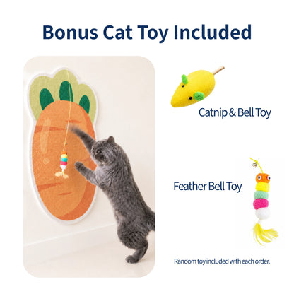 Indoor Self-Adhesive Felt Cat Scratcher Mat - Free Cartoon Hamburger, Christmas Tree, Animal Print Toy, Wall Protector, Customizable, Easy to Cut, Saves Sofas from Clawing, Adhesive Stays Put, Cat Furniture