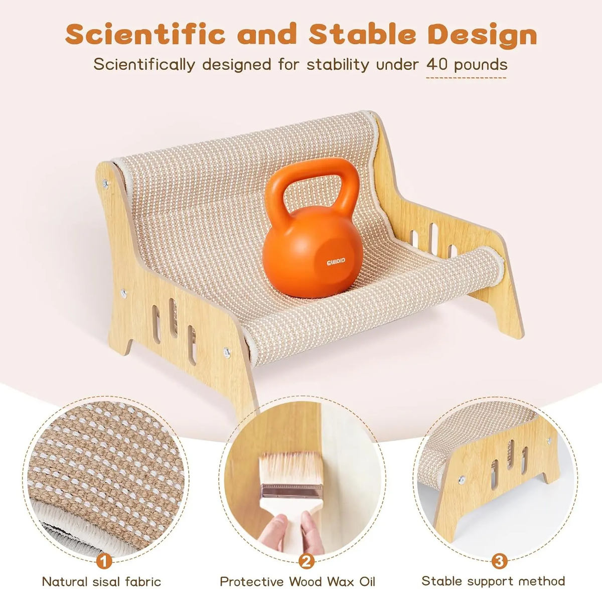 Large Sisal Cat Scratcher Couch Bed for Indoor Cats - No-Shed Mess-Free Multi-Functional Lounge, Easy-Assembly Furniture Protector