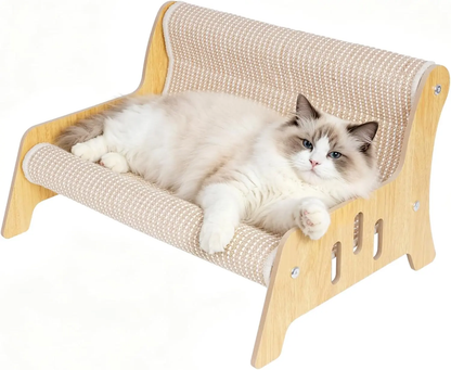 Large Sisal Cat Scratcher Couch Bed for Indoor Cats - No-Shed Mess-Free Multi-Functional Lounge, Easy-Assembly Furniture Protector