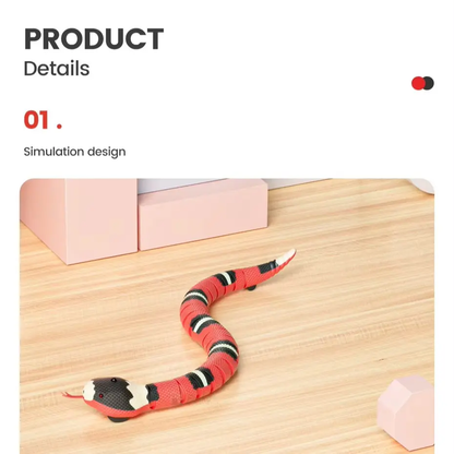 USB Rechargeable Interactive Smart Sensing Snake Toy for Cats and Dogs - Obstacle-Evading Design, No Remote Control, Ideal for Halloween Pranks, Perfect Indoor Pet Gift, Pink