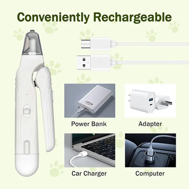 LINKEVAP 2-In-1 Pet Nail Clipper & Grinder Set - Ultra Quiet Rechargeable Dog & Cat Paw Trimmer, Suitable for All Size Pets' Toes and Claws